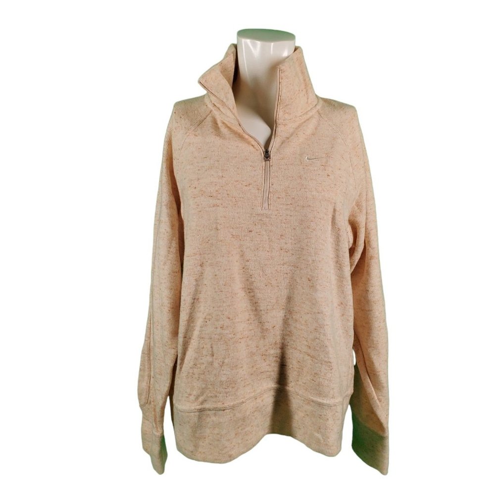 Nike Fleece 1/4 Zip Pullover Peach/Beige M